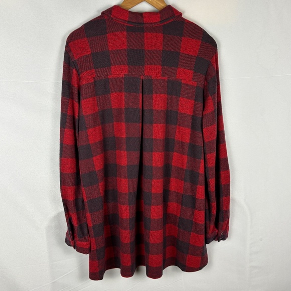 Soft Surroundings Mad About Buffalo Plaid Long Sleeve Tunic Top Sz L Long Sleeve - Picture 4 of 10